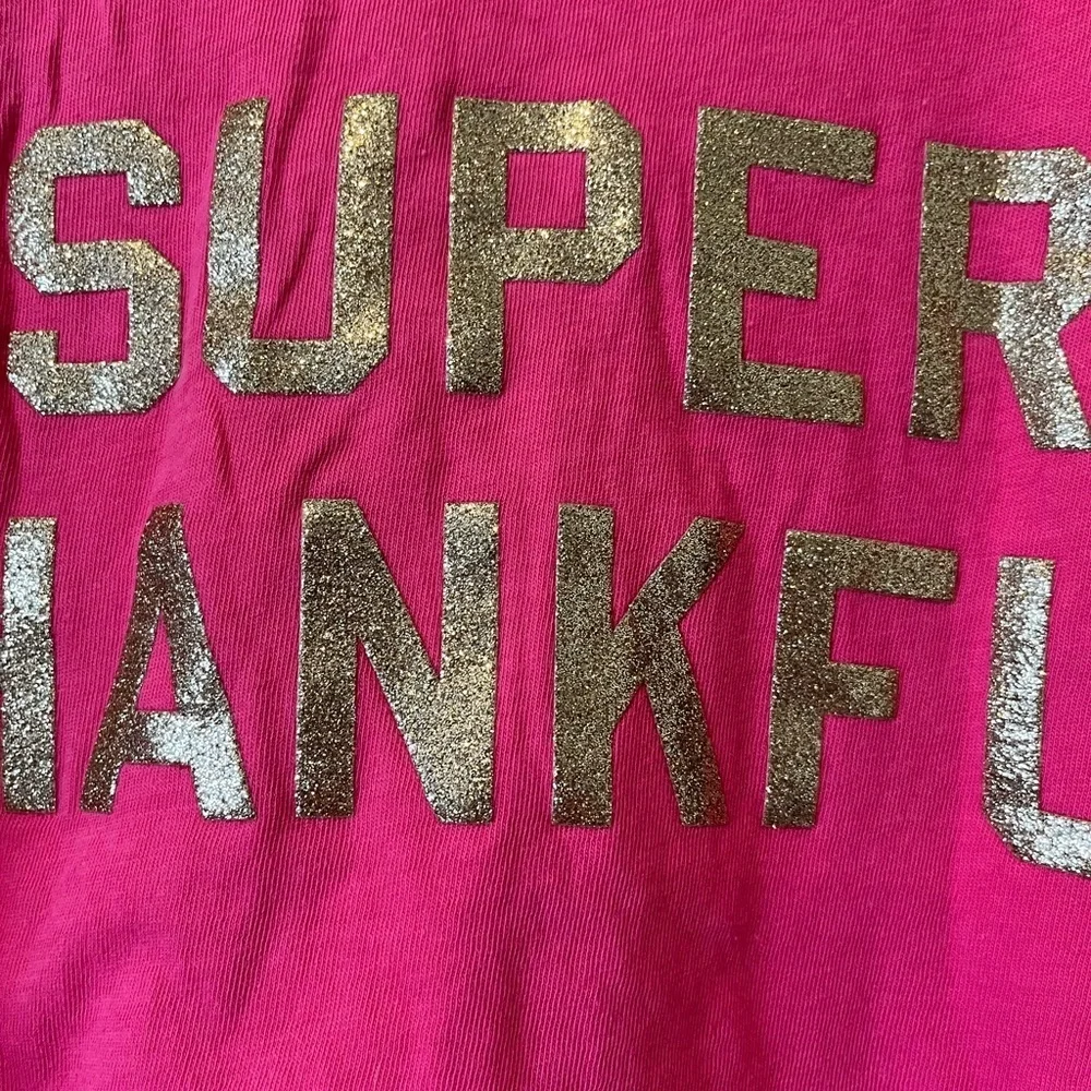 Crewcuts long sleeve t-shirt, size XL (12-14) pink ‘super thankful’